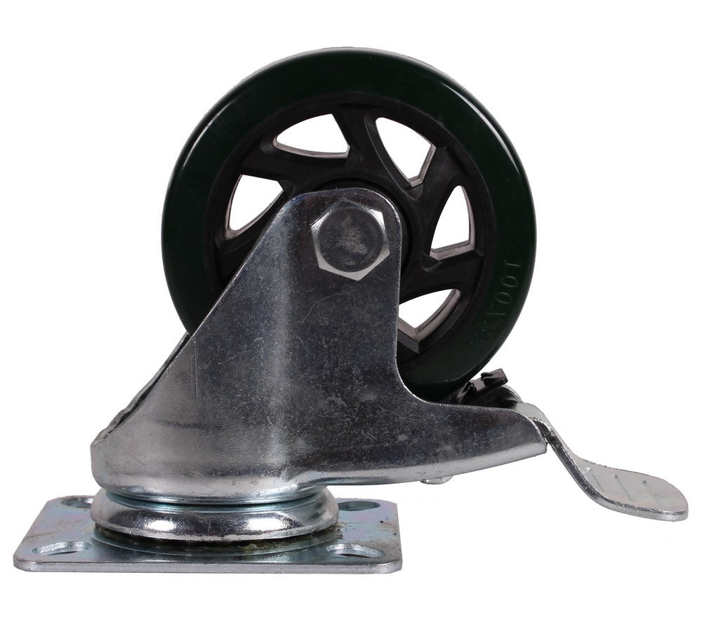 Zwenkwiel met rem 100 x 40mm PU - Weldingshop