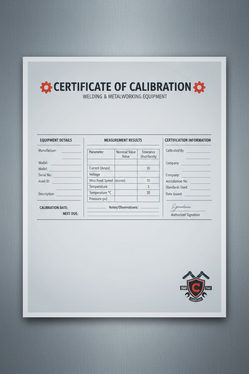 Kalibratiecertificaat - Weldingshop