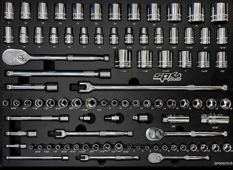 EVA INLEG 90 DELIG METRISCH/ SAE DOPPEN EN ACCESSOIRES GESLOTEN RATELS