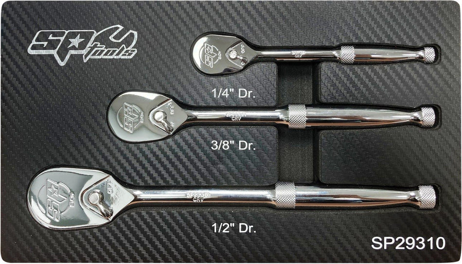 RATEL SET 1/4,3/8,1/2" 90T  AFGEDICHT