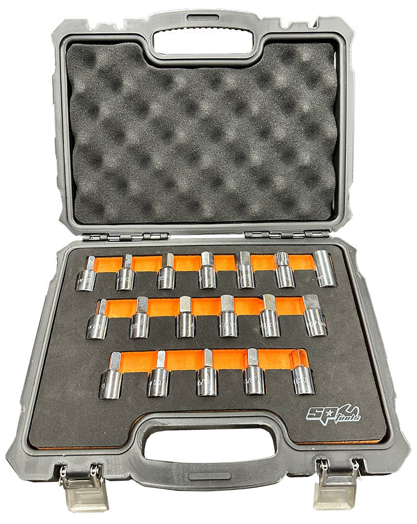 CARTERPLUG DOPPENSET 3/8" -18 STUKS