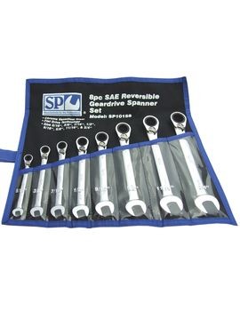 OMSCHAKELBARE RINGRATEL- STEEKSLEUTELSET SAE 8PC
