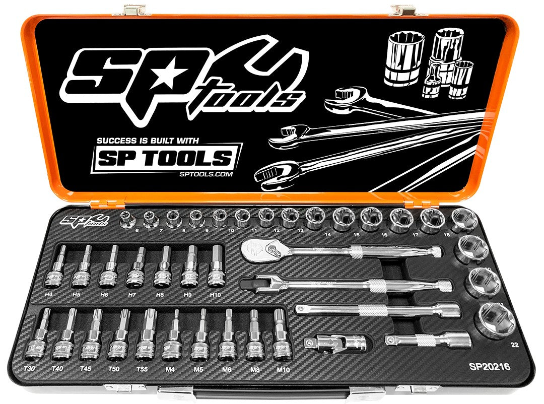 COMBI DEAL 3/8"DOPPENSET EN STEEKSLEUTELS