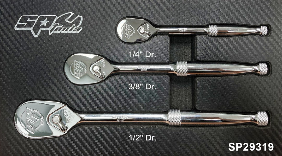 RATEL SET 1/4,3/8,1/2" 90T  AFGEDICHT