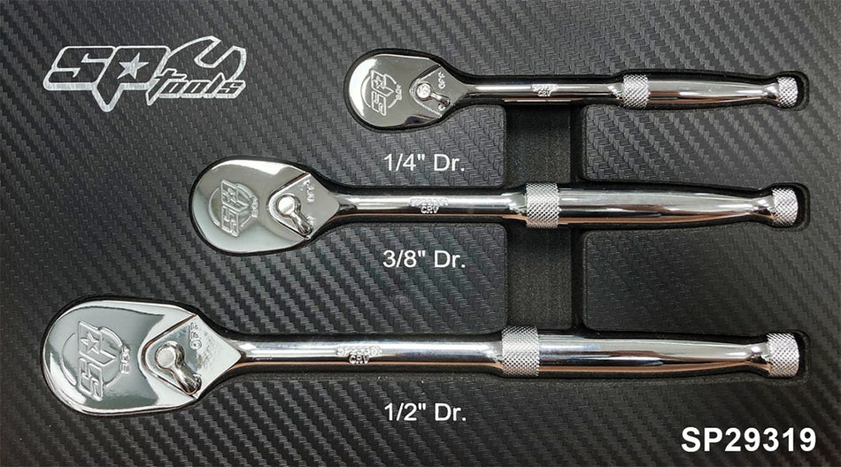 RATEL SET 1/4,3/8,1/2" 90T  AFGEDICHT