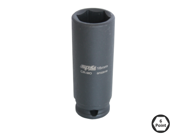 KRACHTDOP LANG 3/8" 6-KANT 19MM