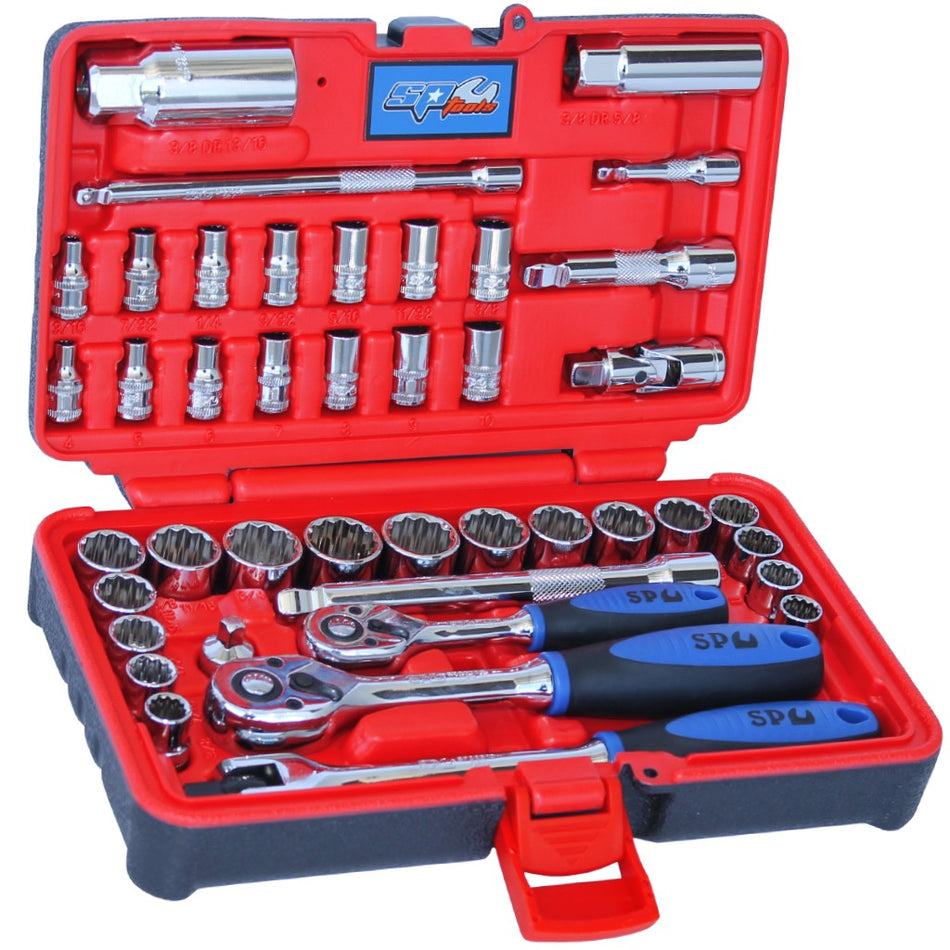 SP Tools doppenset 42-delig 1/4" en 3/8" metrisch/SAE