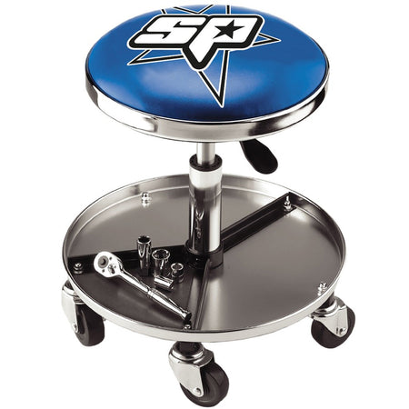SP HEAVY DUTY SWIVEL SEAT MET OPBERG RUIMTE - BLAUW