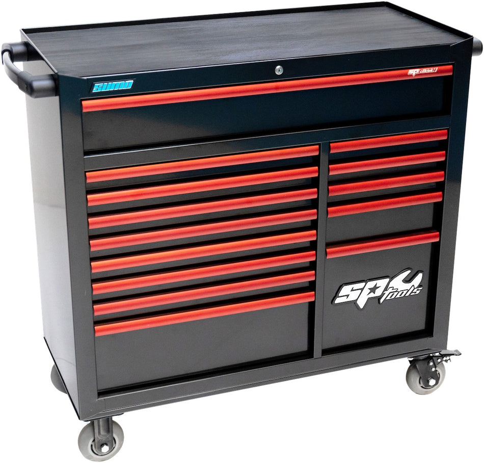 CUSTOM GEREEDSCHAPWAGEN ROOD/ZWART 14 LADEN