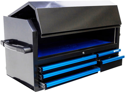 CUSTOM GEREEDSCHAPSKIST ZWART/BLAUW 5 LADEN POWER HUTCH