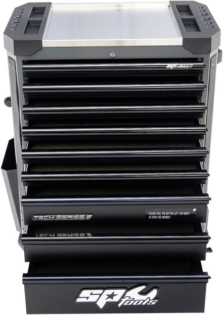 387 DELIGE TOOLKIT IN TECH SERIE GEREEDSCHAPSWAGEN MET 9 LADEN DIAMOND BLACK/ZWART