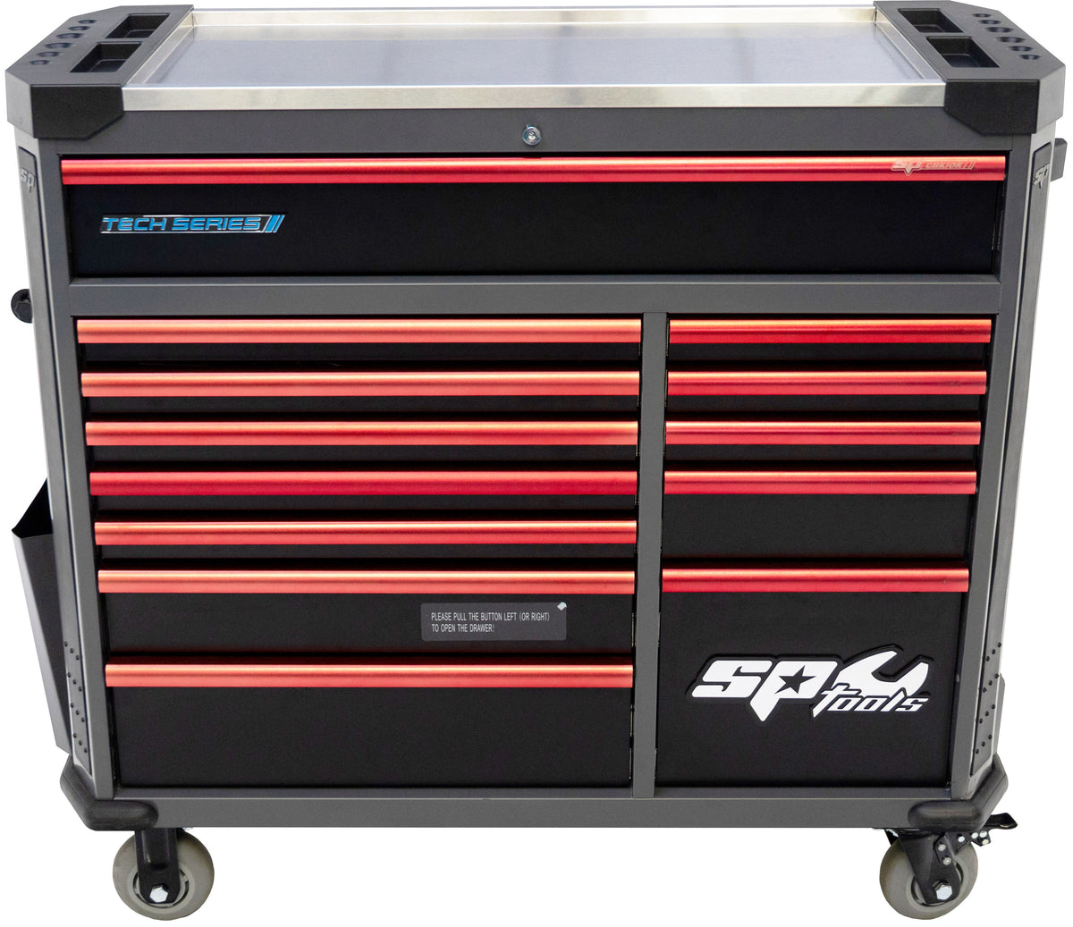 470 DELIGE TOOLKIT IN TECH SERIES GEREEDSCHAPWAGEN 13 LADEN ZWART/ ROOD