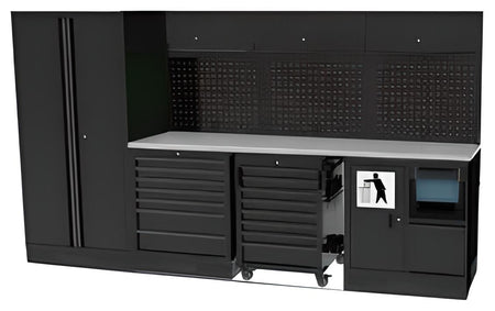 USA WORKSHOP SERIES MET RVS WERKBLAD EN HOGE DUBBELE KAST