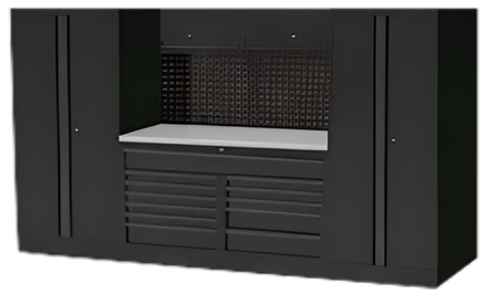 USA WORKSHOP SERIES MET RVS WERKBLAD MET TWEE HOGE KASTEN
