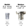 Kernboor, TCT, Lengte 100 mm, Weldon.