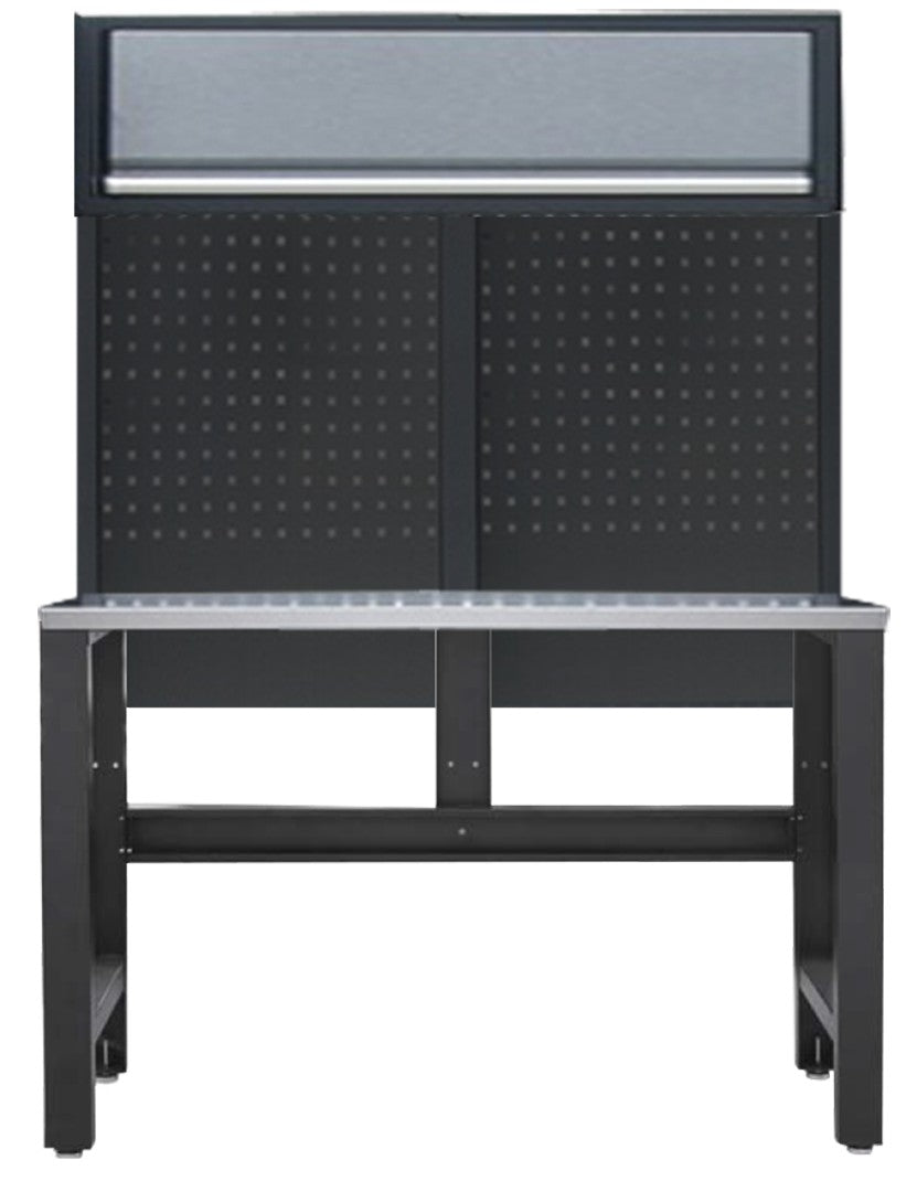 WERKBANK SP WORKSHOP SERIES RVS WERKBLAD + ACHTERWAND & BOVENKAST