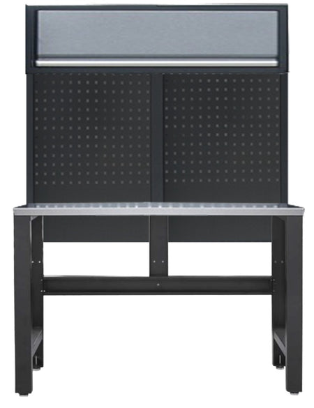 WERKBANK SP WORKSHOP SERIES RVS WERKBLAD + ACHTERWAND & BOVENKAST