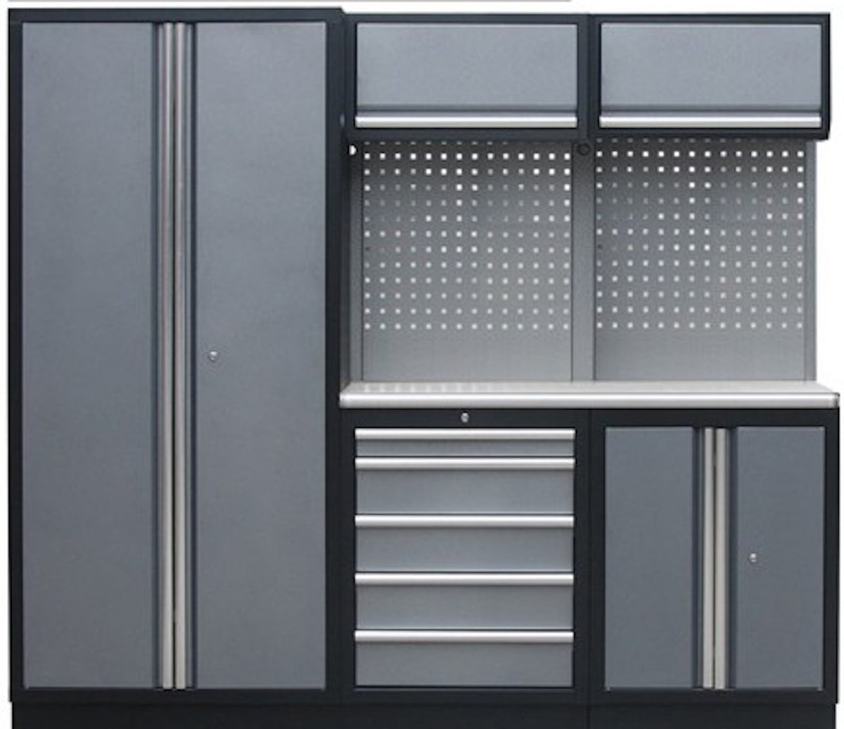 WORKSHOP SERIES 3 DELIG BREDE KAST MET RVS WERKBLAD