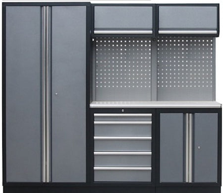 WORKSHOP SERIES 3 DELIG BREDE KAST MET RVS WERKBLAD