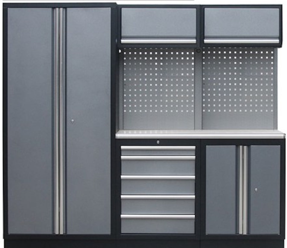 WORKSHOP SERIES 3 DELIG BREDE KAST MET RVS WERKBLAD