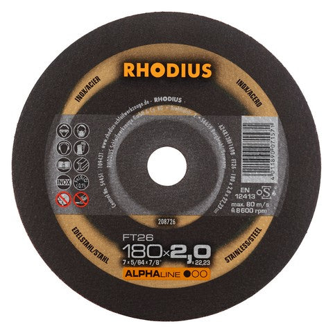 Rhodius FT26 Doorslijpschijf conventioneel - Weldingshop