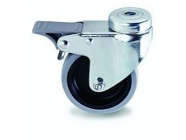 Zwenkwiel met rem. incl. bout en moer - Weldingshop